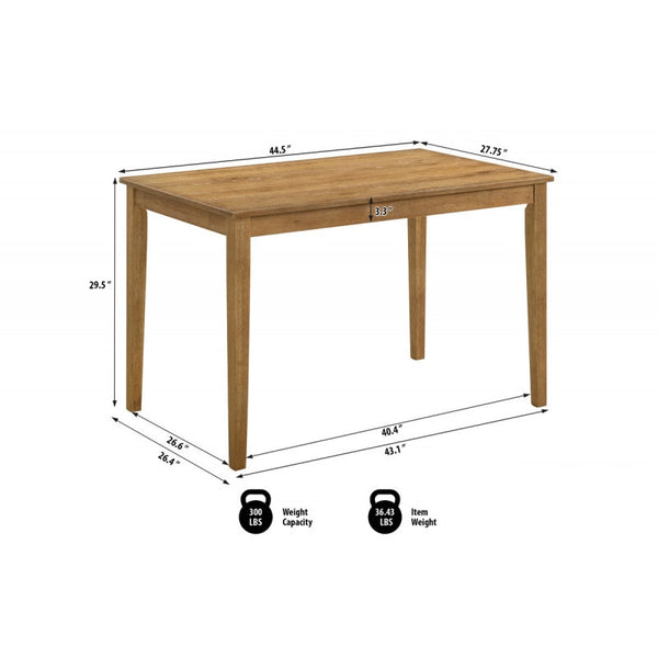 English Elm 5 Piece Antique Natural Oak Wood Dining Set with Cushioned Chairs, Compact Solid Wood Table Brown B011P379420