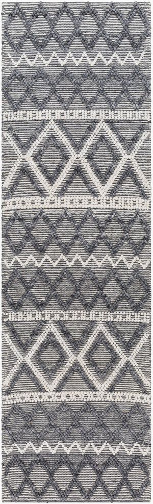 Livabliss Daffodil Handwoven Recycled Pet Runner Rug Cottage Style for Entryways and Hallways Ivory, Charcoal 2'6" x 8' DFF2300-268