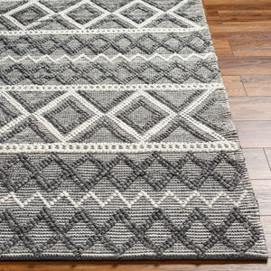 Livabliss Daffodil Handwoven Recycled Pet Runner Rug Cottage Style for Entryways and Hallways Ivory, Charcoal 8' x 10' DFF2300-810