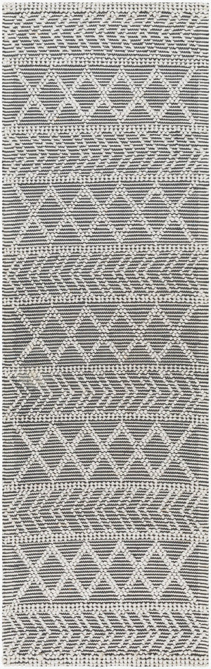 Livabliss Daffodil Handwoven Recycled Pet Runner Rug Cottage Style Eco Friendly Hallway Accent Charcoal, Ivory 2'6" x 8' DFF2301-268