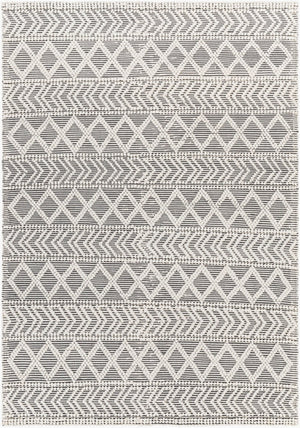 Livabliss Daffodil Handwoven Recycled Pet Runner Rug Cottage Style Eco Friendly Hallway Accent Charcoal, Ivory 9' x 12' DFF2301-912