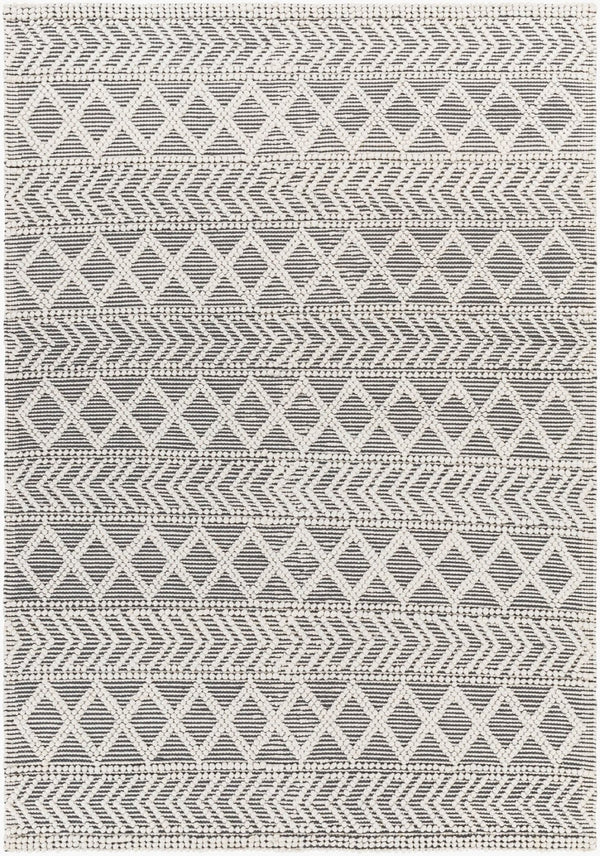 Livabliss Daffodil Handwoven Recycled Pet Runner Rug Cottage Style Eco Friendly Hallway Accent Charcoal, Ivory 9' x 12' DFF2301-912