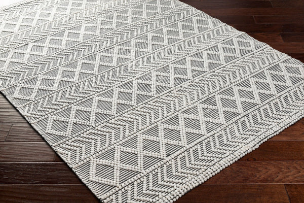 Livabliss Daffodil Handwoven Recycled Pet Runner Rug Cottage Style Eco Friendly Hallway Accent Charcoal, Ivory 2'6" x 8' DFF2301-268