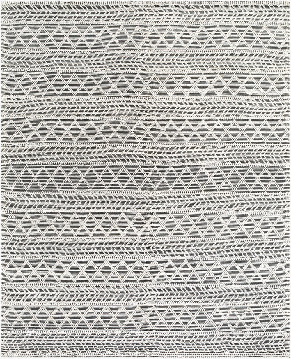 Livabliss Daffodil Handwoven Recycled Pet Runner Rug Cottage Style Eco Friendly Hallway Accent Charcoal, Ivory 8' x 10' DFF2301-810