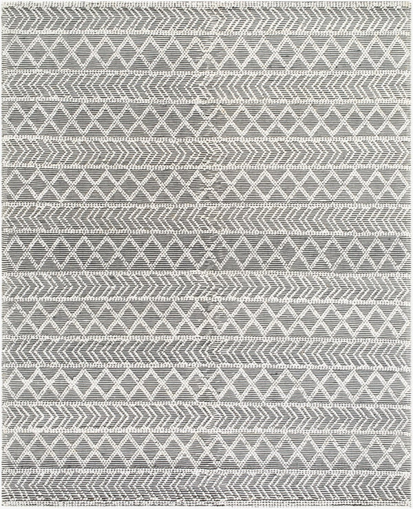 Livabliss Daffodil Handwoven Recycled Pet Runner Rug Cottage Style Eco Friendly Hallway Accent Charcoal, Ivory 8' x 10' DFF2301-810