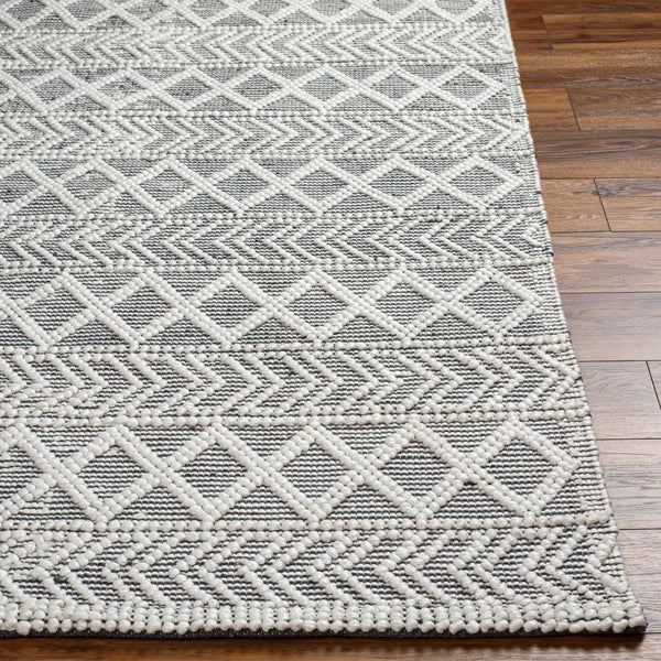 Livabliss Daffodil Handwoven Recycled Pet Runner Rug Cottage Style Eco Friendly Hallway Accent Charcoal, Ivory 2'6" x 8' DFF2301-268