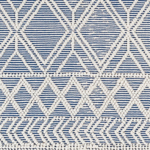 Livabliss Daffodil Handwoven Recycled Pet Runner Rug for Hallways Entryways Cottage Floral Style Beige, Dark Blu 6' x 9' DFF2302-69