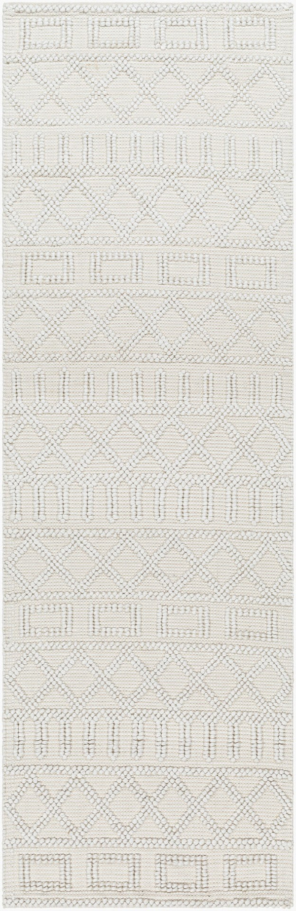 Livabliss Daffodil Handwoven Recycled Pet Runner Rug for Hallways Entryways Cottage Style Beige, Ivory 2'6" x 8' DFF2303-268