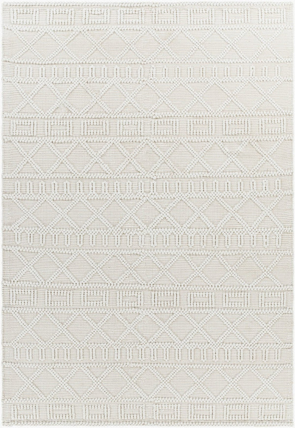 Livabliss Daffodil Handwoven Recycled Pet Runner Rug for Hallways Entryways Cottage Style Beige, Ivory 6' x 9' DFF2303-69