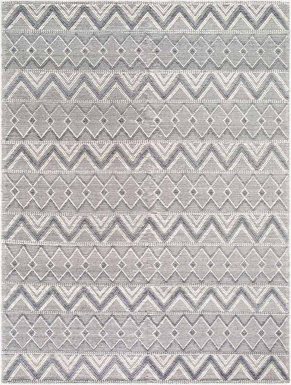 Livabliss Daffodil Hand Woven Recycled Pet Runner Rug Cottage Style for Hallway or Entryway Gray, White 8' x 10' DFF2305-810