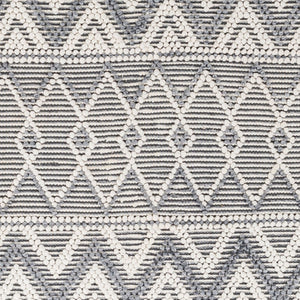 Livabliss Daffodil Hand Woven Recycled Pet Runner Rug Cottage Style for Hallway or Entryway Gray, White 9' x 12' DFF2305-912