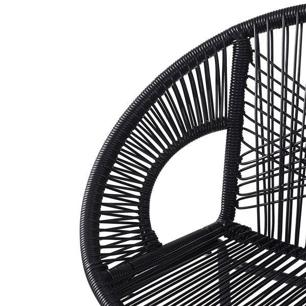 English Elm Christopher Knight Home® - Ferrara Outdoor Faux Wicker Barstool Set of 2 — Ergonomic PE Rattan Seating with Iron Frame, Durable Black N775P266222B