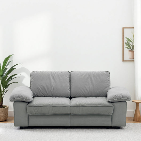 English Elm Fx-P20M-2S-Gy Gray Velvet Compact 2-Seater Loveseat Sofa With Hidden Storage For Small Spaces W576S00231