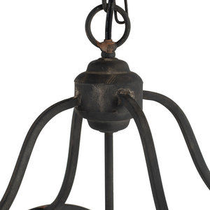 English Elm 17.3x17.3x28.7" Malin 4-light Iron Chandelier Satin Black Finish for Foyer or Dining W2078P411231