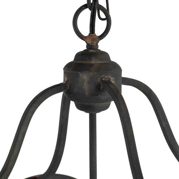 English Elm 17.3x17.3x28.7" Malin 4-light Iron Chandelier Satin Black Finish for Foyer or Dining W2078P411231