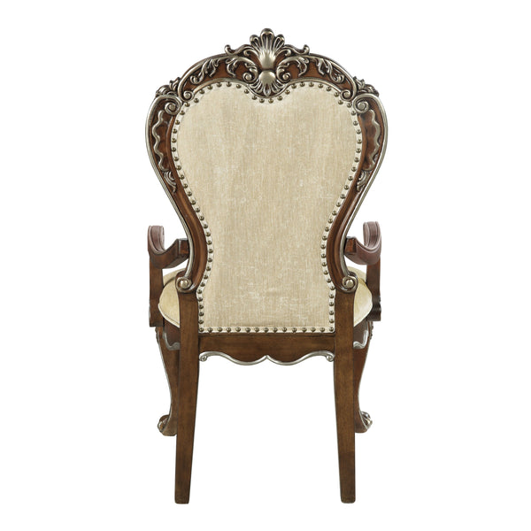 English Elm Latisha Upholstered Side Chair with Padded Back, Nailhead Trim and Sturdy Rubberwood Frame, Set of 2 Oak 47.24 L x 25 W x 14.96 H B2726P296304