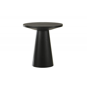 English Elm 20 Sculptural Round Console Table with Beveled Top and Sturdy Pedestal Base for Modern Spaces Black 13.5 L x 13.5 W x 22 H B011S01869