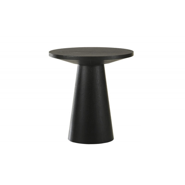 English Elm 20 Sculptural Round Console Table with Beveled Top and Sturdy Pedestal Base for Modern Spaces Black 13.5 L x 13.5 W x 22 H B011S01869