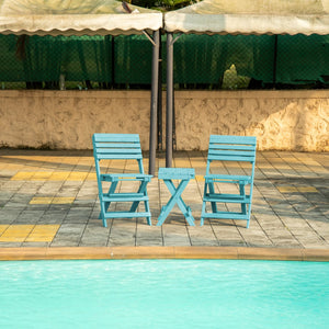 English Elm Coastal Bay Recycled Hdpe Folding Bistro Chair for Patio and Balcony Use Teal B2745P409658