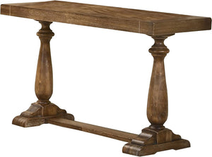 English Elm 50" Distressed Dove Finish Entryway Console Solid Wood Surface Rustic Transitional Hallway Piece Driftwood B011P427907