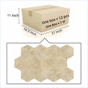 English Elm Hexagon Gold Beige Yellow Marble Tiles - Textured Fluted Finish For Stunning Bathroom Walls & Accents W1696P262336