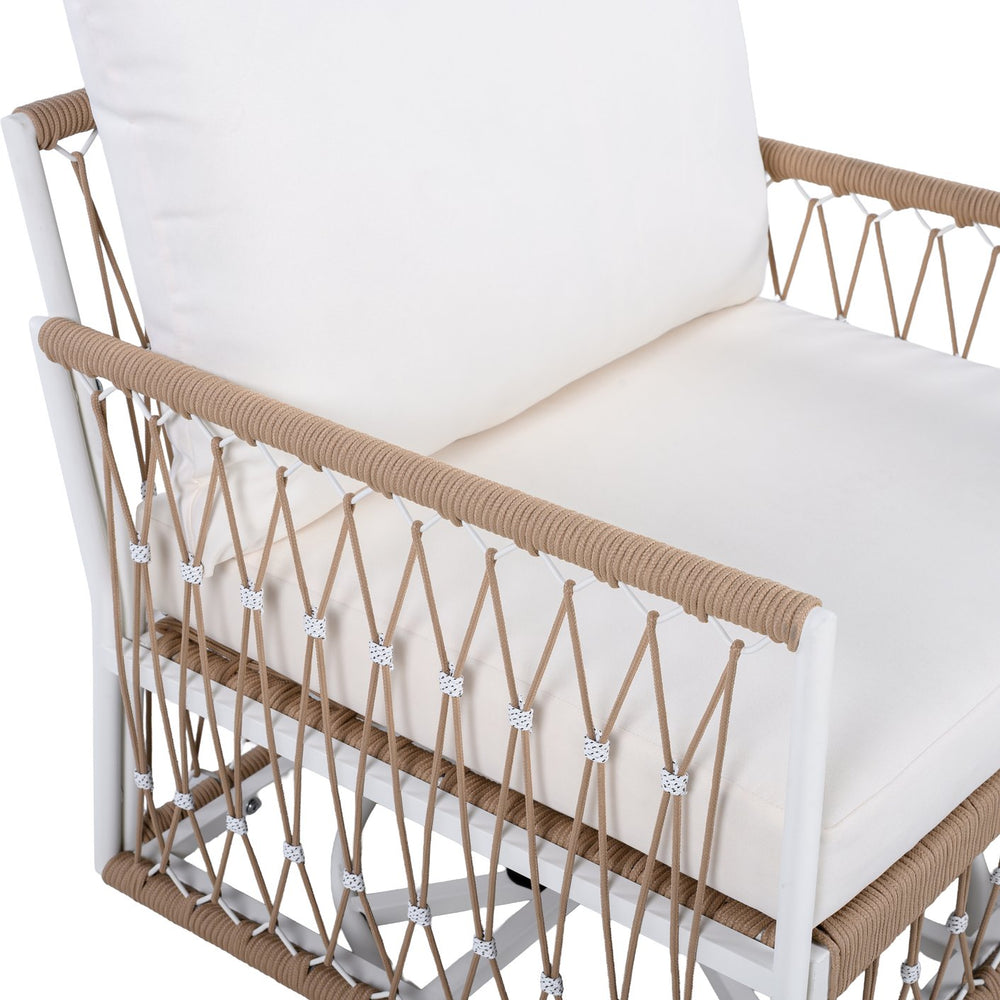 English Elm Christopher Knight Home® - 3-Piece Bohemian Outdoor Furniture Set - Swivel Chairs & Glass Table - Stylish, Durable, Waterproof Cushions N767P306731B_N767P306733B