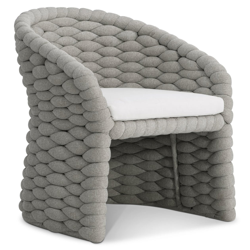 Bernhardt Bernhardt Salinas Nordic Grey Arm Chair — Sculptural Outdoor Sock-Knit Upholstery, Deep Cushioned Comfort X10545