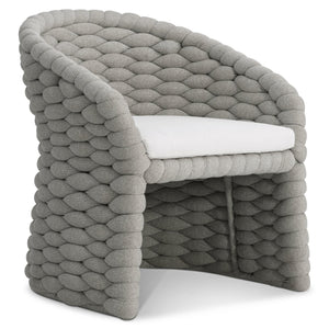 Bernhardt Bernhardt Salinas Nordic Grey Arm Chair — Sculptural Outdoor Sock-Knit Upholstery, Deep Cushioned Comfort X10545