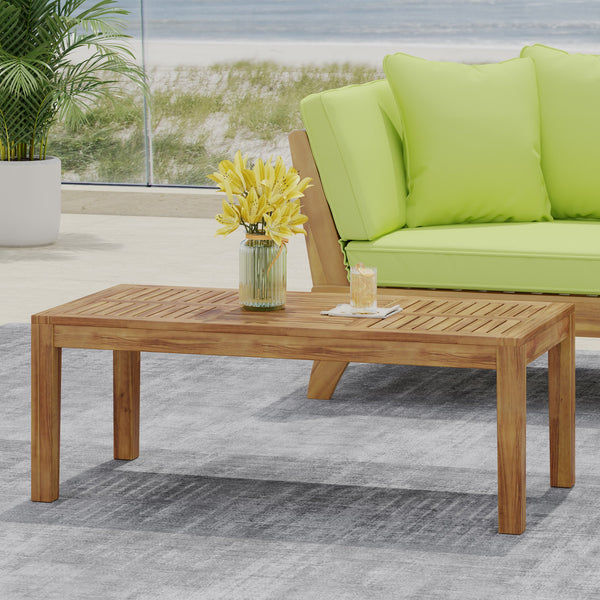 English Elm Christopher Knight Home® - HAMPTON Acacia Wood Coffee Table with Slat Top, Weather-Resistant Durable Hardwood, 44.9" L Natural 60399.00