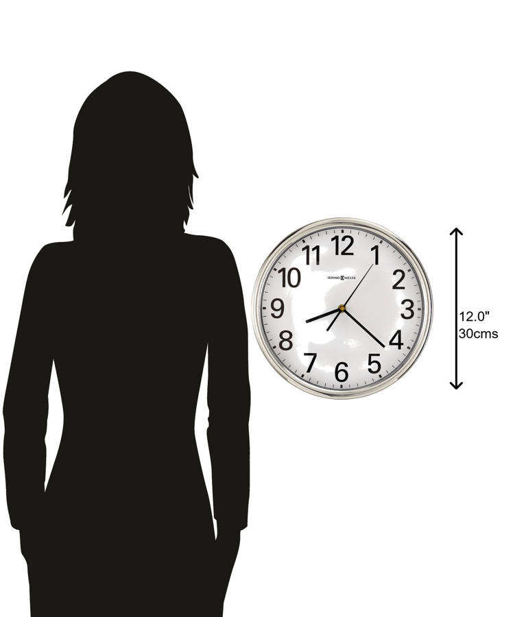 Hekman Furniture 625561 Hamilton Wall Clock - Elegant 12-inch Silver Tone Design With Easy-to-read Arabic Numerals  Hamilton Wall Clock 625561