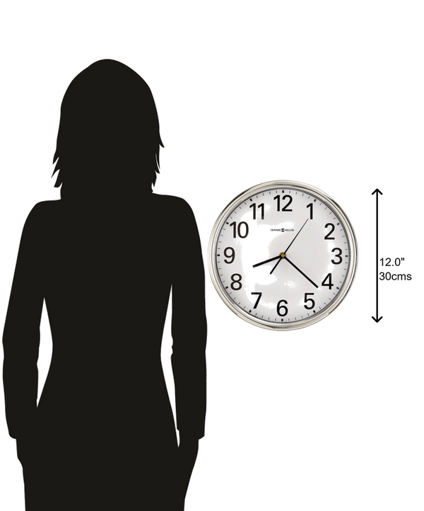 Hekman Furniture 625561 Hamilton Wall Clock - Elegant 12-inch Silver Tone Design With Easy-to-read Arabic Numerals  Hamilton Wall Clock 625561