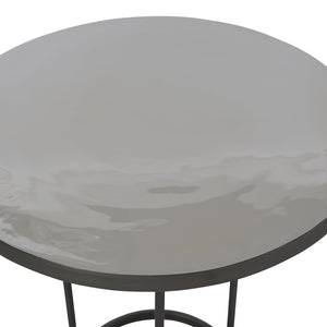 Bernhardt Bernhardt Cast-Aluminum Bonfield Side Table — 22" Round Minimalist Accent Table, Graphite Finish, Durable 407121