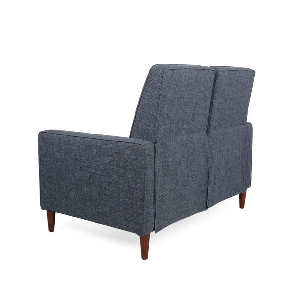 English Elm Christopher Knight Home® - DOUBLE Recliner Fabric Sofa with Plush Cushions and Space-Saving Design for Living Rooms, 49"L Dark Blue 72478.00FDBLU