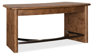 Hooker Furniture Melange Romano Oak Bow Front Writing Desk with Bronze Stretcher for Home Office 628-10009-82