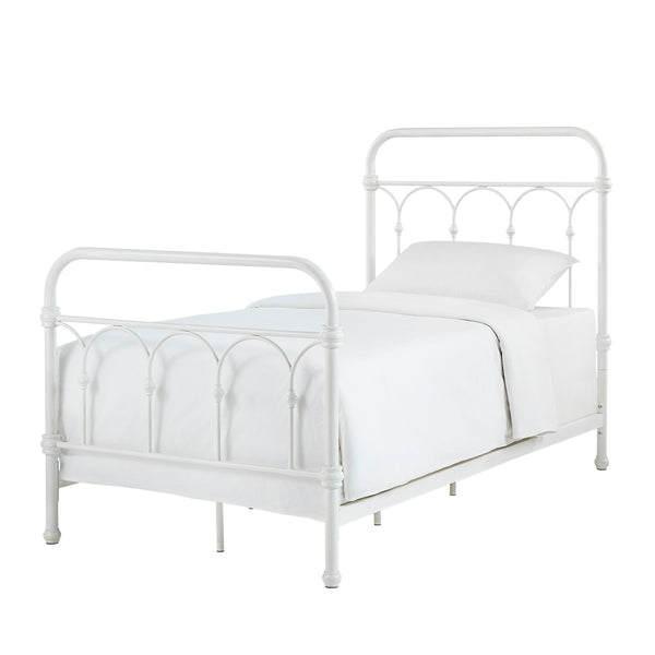 Homelegance By Top-Line Gracen Casted Knot Metal Bed White Metal