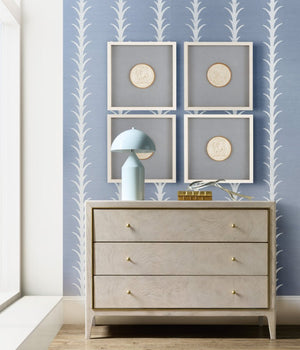 Hooker Furniture Melange Wanderlust Chest Of Drawers In Light Greige Ash Burl With Gold Trim, Tapered Legs & 3 Drawers 628-85742-05