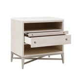 Ashby Place Accent Nightstand with Center Drawers and USB-C Port Natural with Reflection Gray Finish P359141 Pulaski Furniture