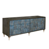 4-Door Entertainment Console Multi with Black and Ocean Blue Finish P301031 Pulaski Furniture