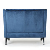 Christopher Knight Home® - Noble House - Nolie High Back Tufted Winged Cobalt Velvet Loveseat