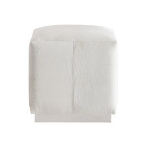 Bernhardt Bernhardt Aspen Hair-On-Hide Ottoman With Brushed Stainless Base — Modern Compact Seat/Accent Piece N2401O