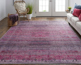 Feizy Rugs Voss Polyester Machine Made Casual Rug Pink/Purple 10'-6" x 14'