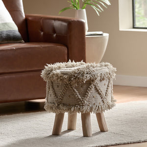 Christopher Knight Home® Noble House Roja Handcrafted Wool & Cotton 16 X 16 Foot Stool