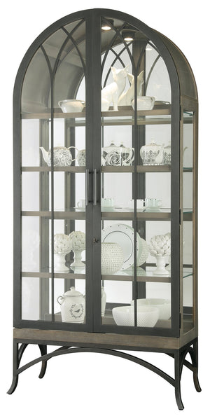 Hekman Furniture 680700 Ramona Curio Cabinet - Elegant Lighted Display Case With Adjustable Shelves & Vintage Charm Smoke Grey Ramona Curio 680700
