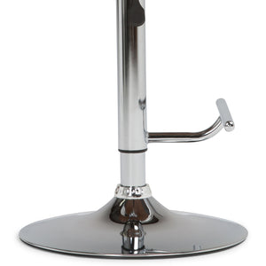 English Elm Marana Bentwood Adjustable Swivel Bar Stool - Modern White Vegan Leather & Chrome Base Comfort B136P158937