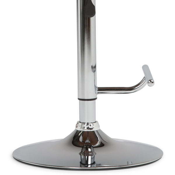 English Elm Marana Bentwood Adjustable Swivel Bar Stool - Modern White Vegan Leather & Chrome Base Comfort B136P158937