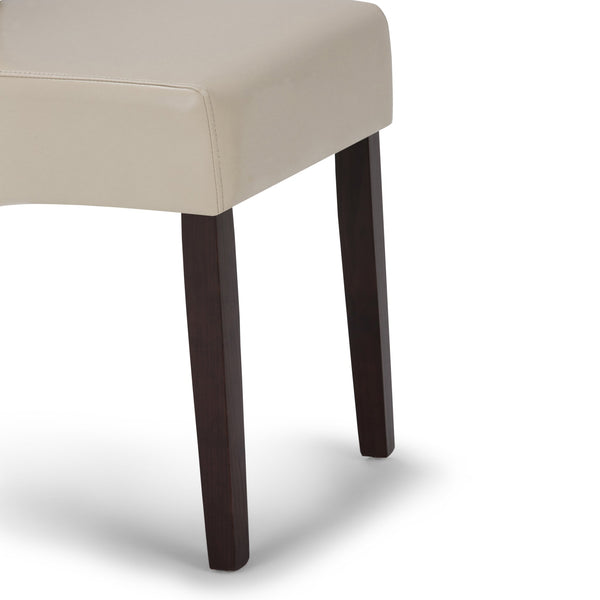 English Elm Avalon Deluxe Parson Dining Chair Set Of 2 - Elegant Satin Cream Upholstered Comfort For Any Space B136P159801