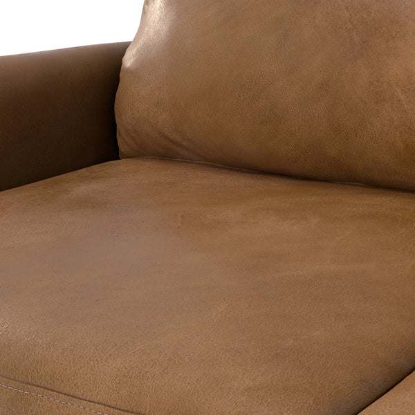 English Elm Livingston 90" Oversized Sofa In Rich Caramel Brown Leather – Mid-Century Modern Comfort & Style B136P159624