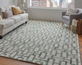 Feizy Rugs Lorrain Wool Hand Tufted Bohemian & Eclectic Rug Ivory/Green 5' x 8'