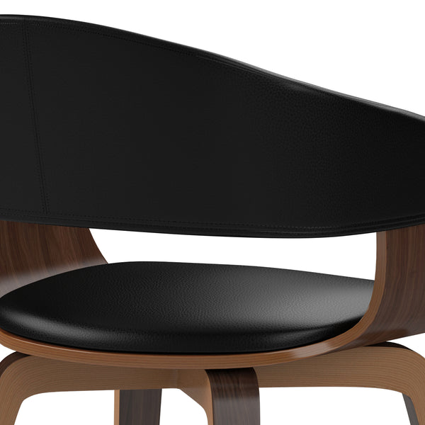 English Elm Lowell Bentwood Dining Chair - Stylish Mid-Century Modern Design In Black Vegan Leather Comfort B136P158830