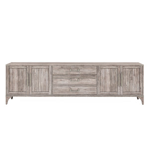 A.R.T. Furniture Sojourn Entertainment Cabinet - Transitional Design In Ashen Finish With Adjustable Shelves & Storage Gray Materials, Ash Solids With Knotty Oak Veneers 316423-2311